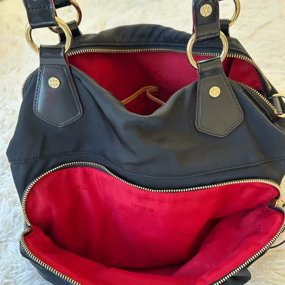 MZ WALLACE Jane Bedford Black Nylon Shoulder Tote Bag Travel Work Satchel